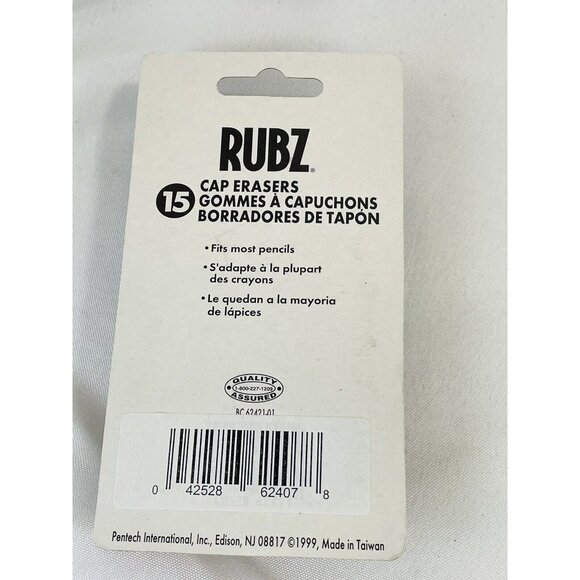 Vintage 1999 Pentech Rubz Eraser Cap Toppers Multi-Color 15 Pieces Open Box - Picture 3 of 9